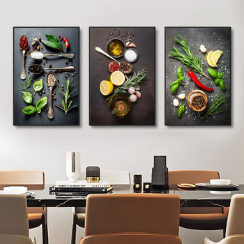 3pcs Herb & Spices Canvas Art Set for Dining Room 1